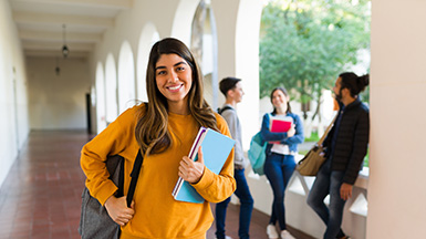 Beautiful student getting a college degree